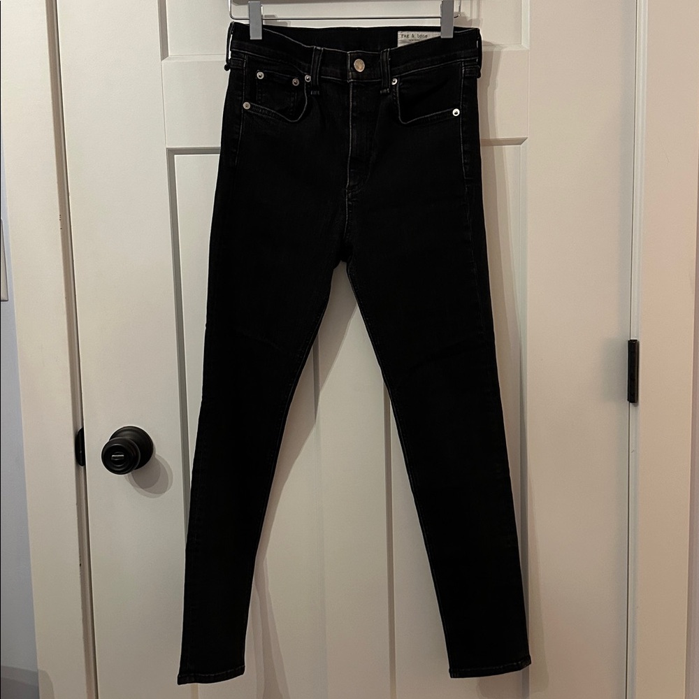 Rag & Bone Charcoal High-Rise Skinny Ankle Jeans